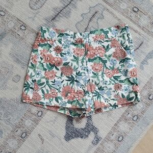 Janie and Jack Girls jet ivory floral Shorts Side Zip z7